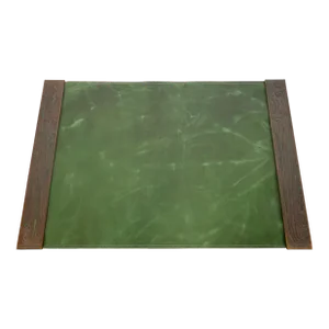 Tiffany Studios New York Chinese Pattern Bronze Blotter Ends With Leather Desk Blotter