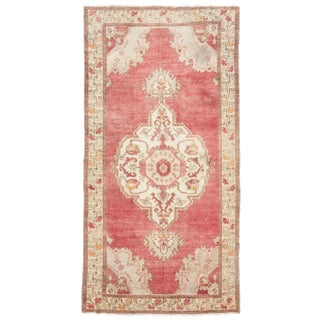 1960s Vintage Wool Turkish Rug- 5′4″ × 10′7″ For Sale