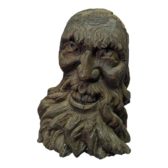 Wooden Carved Black Forest Garden Fountain Water Spout 19th Century For Sale