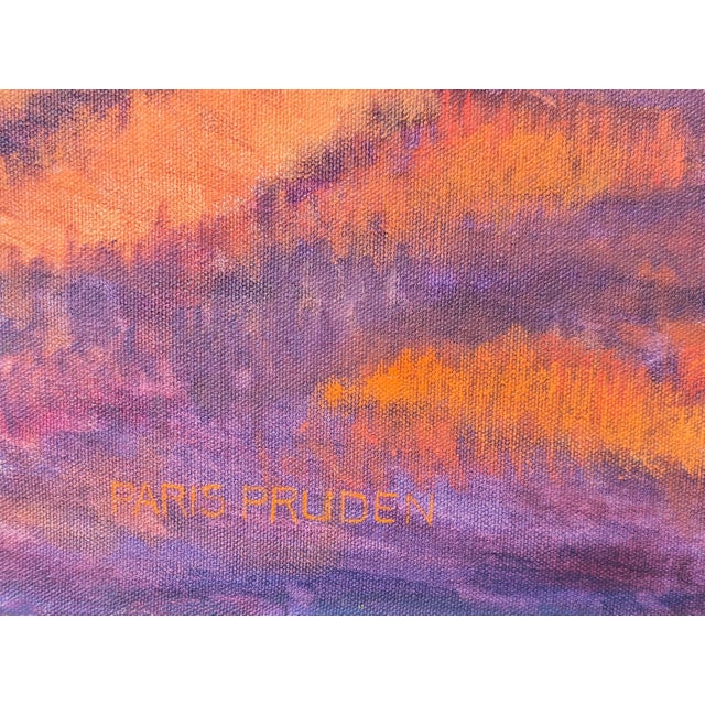 Nancy Paris Pruden "Orange Light" Contemporary Naturalistic Forested Nature Path Landscape Painting, 2020s For Sale - Image 9 of 11