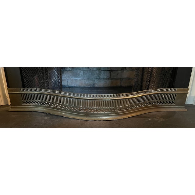 Antique Early 19th Century English George III Brass Fireplace Hearth Fender for the Mantel Circa 1800 For Sale - Image 13 of 13