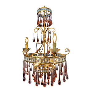 Ambra Drops Glass Chandelier, 1950s