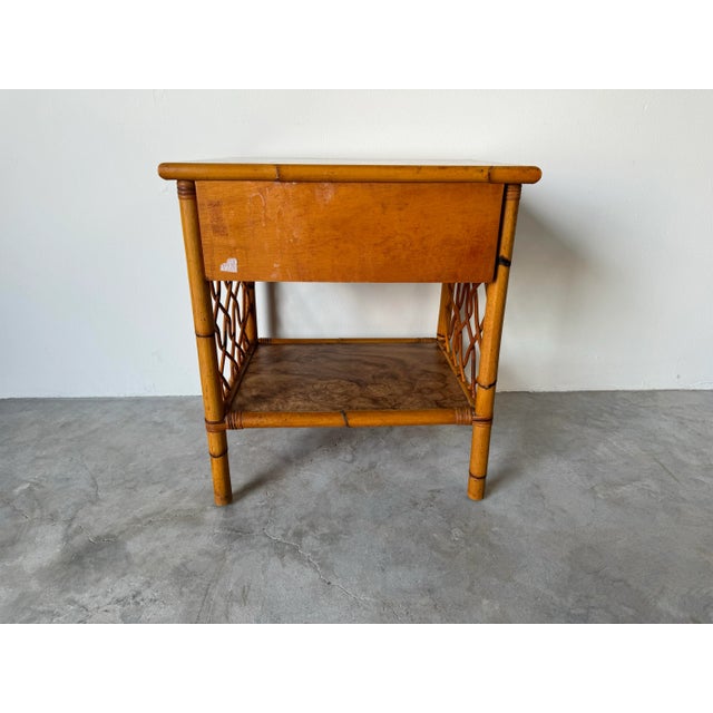 Vintage Chic Coastal Rattan Nightstand For Sale - Image 10 of 12