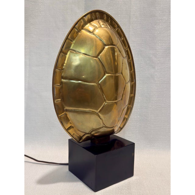 1970s 1970s Chapman Brass Faux Turtle Shell Wall Wash Lamp by Turtle and Crane - Mid Century Modern Styled After Karl Springer For Sale - Image 5 of 12