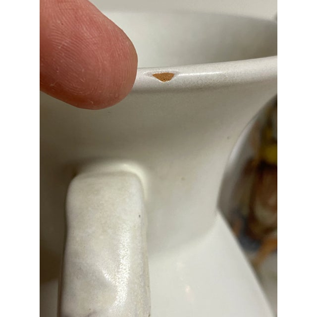 Alabaster Pair Mid-Century Modern Alfa Italian Pottery Vases With Dancers For Sale - Image 8 of 10