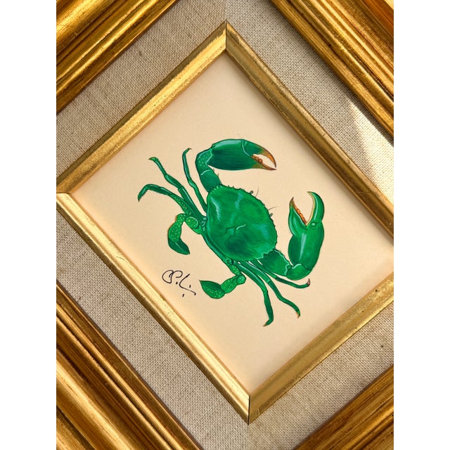Hand-painted by master artists using acrylic paint and natural pigments, this crab painting features a playful mix of...