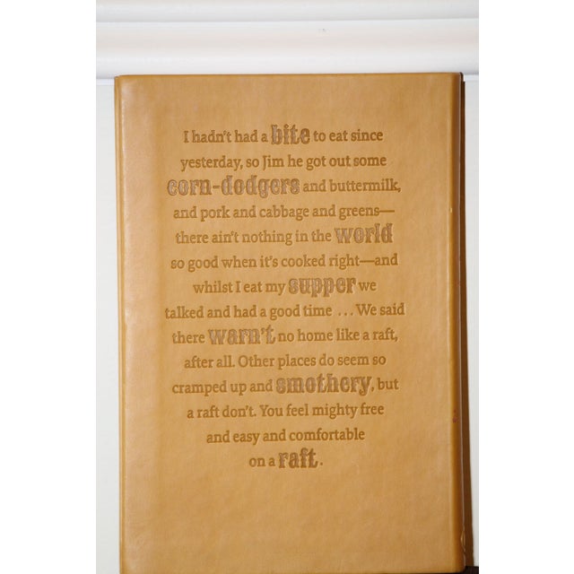 New! Soft, Faux Leather-Bound Book 'Huckleberry Finn'. Impressed and Foil Writing Front and Back For Sale - Image 6 of 8