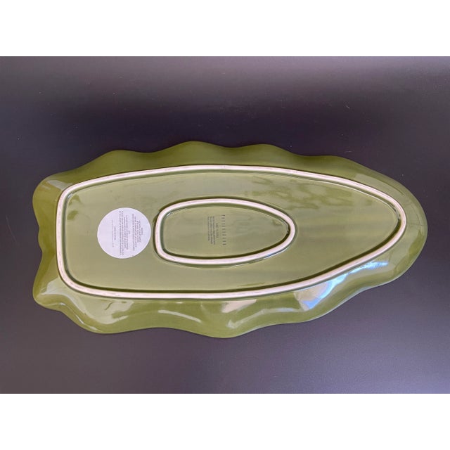 Pottery Barn Pottery Barn Banana Leaf Pillar Candle Tray For Sale - Image 4 of 9