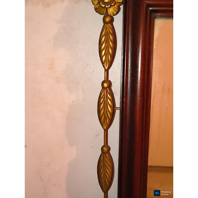 Mid 20th Century Mid 20th Century Tall Chippendale Style Mirror With Regency Flourish For Sale - Image 5 of 9