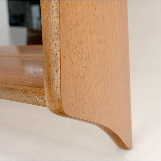 Pair of Teak Danish Mid Century Modern Shelf Shape Frame Wall Mirrors MINT!