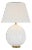 Julie Neill by Visual Comfort Signature Talia Medium Cordless Table Lamp in White Glass with Linen Shade For Sale
