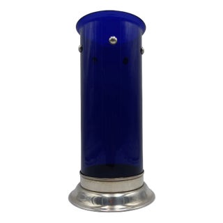 Glass Model Umeda Vase with Silver Base by Cleto Munari, 1960s For Sale