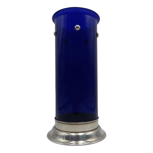 Glass Model Umeda Vase with Silver Base by Cleto Munari, 1960s For Sale