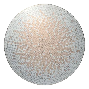 Vintage Blush Mosaic Tile Brass Structure Coffee Table