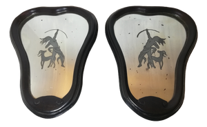 Decorated and Backlit Mirrors by Gio Ponti, Italy, 1930s, Set of 2