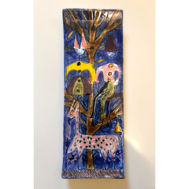 Ceramic Wall Plate in Glazed Ceramic by Elio Schiavon, 1960s For Sale - Image 7 of 7