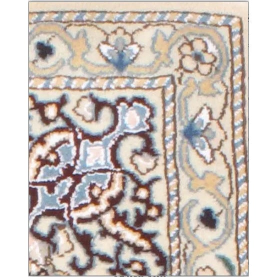 Traditional 2020s Navy Blue Fine Persian Nain Silk & Wool For Sale - Image 3 of 4