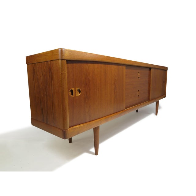 Brown Restored h.w Klein Mid-Century Danish Teak Credenza For Sale - Image 8 of 12