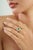 Vintage Style Cushion Cut 1.2 Ct Emerald & Diamond Halo Signet Ring in 925 Silver Size 6.5 For Sale - Image 4 of 15