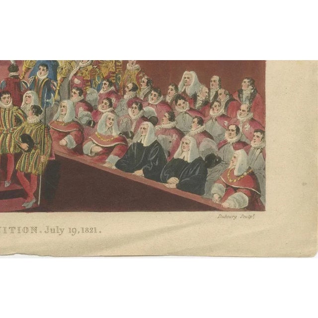Early 19th Century Dubourg, George IV's Coronation at Westminster Abbey, 1822, Hand-Coloured Engraving For Sale - Image 5 of 10