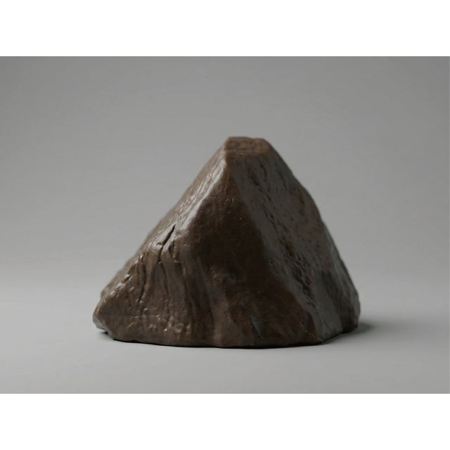 2020s Sculptural Glass Decanter Vase With Natural Gobi Desert Stone – One of a Kind Art Glass For Sale - Image 5 of 6