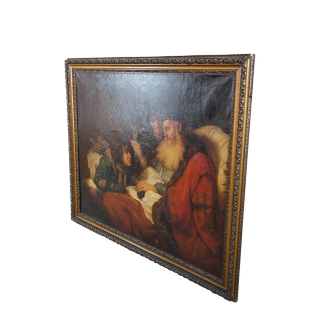 An exceptional original Old Master reproduction of Isaac 'Blessing Jaacob' after Govert Flinck, a student of Rembrandt....