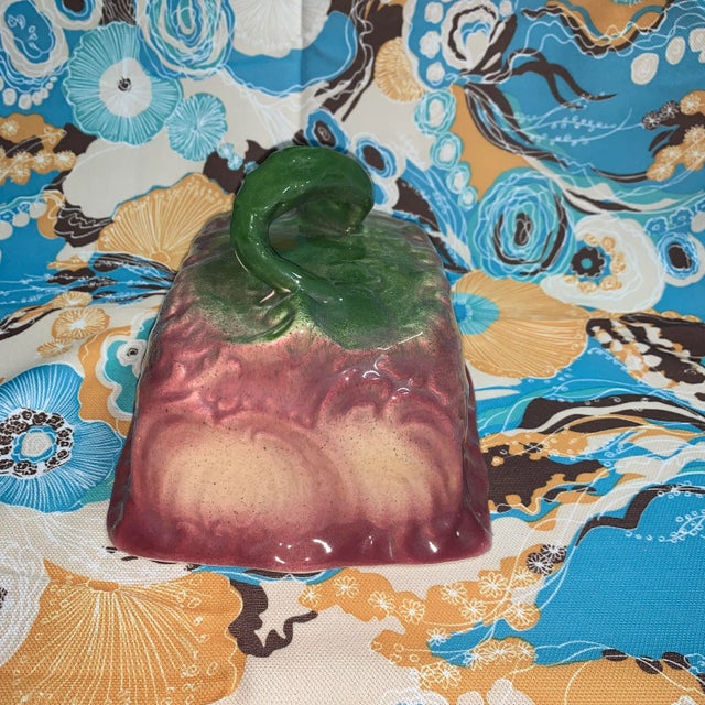 Vintage Majolica Cheese Cover For Sale - Image 9 of 9