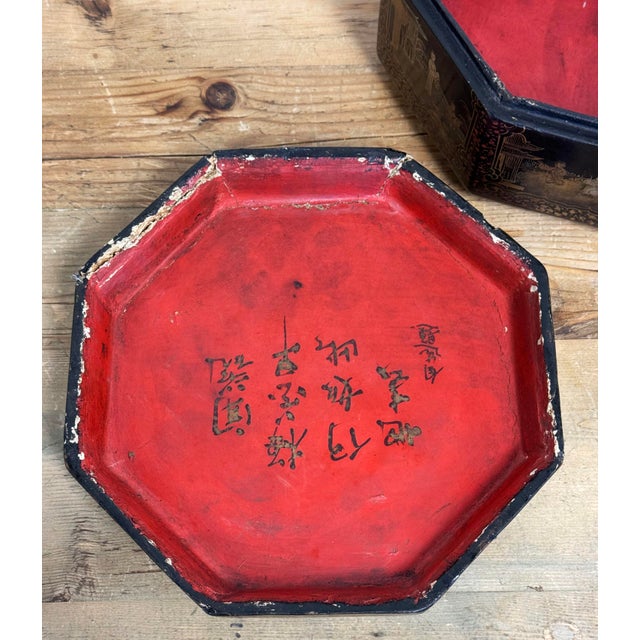 Antique Chinoiserie Lacquered Tea Caddy Box For Sale - Image 13 of 13