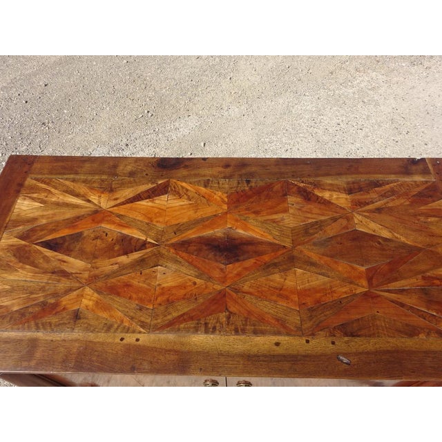 Antique Sideboard with Diamond-Shaped Wood Marquetry Top For Sale - Image 12 of 18