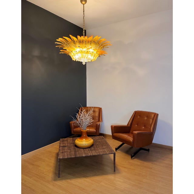 Vintage Hanging Light with 82 Amber Glasses, 1990s For Sale - Image 8 of 18