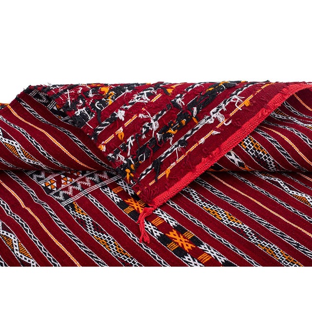 Black Moroccan Flatweave Wool Rug by Azele Studio For Sale - Image 8 of 10