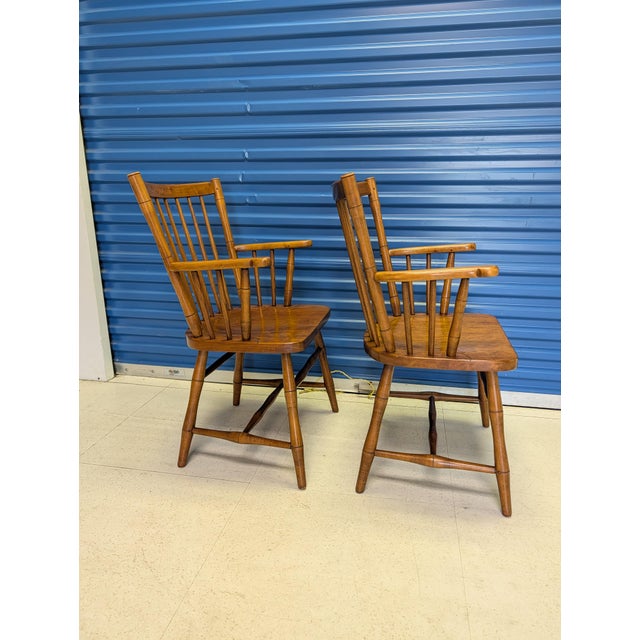 Vintage Mid-Century Stickley Cherry Valley Spindle Back Dining Chairs - Set of 6 (2 Arm, 4 Side) For Sale - Image 12 of 16