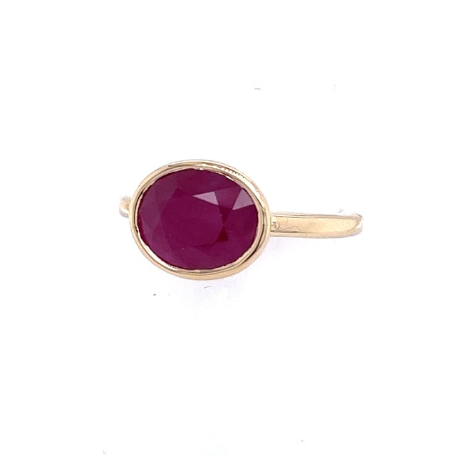 Natural Ruby Ring 6.5 14k Yellow Gold 4.51 TCW Certified For Sale - Image 10 of 18