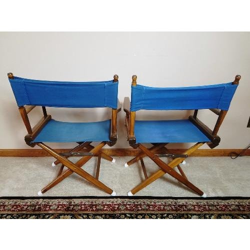 I'm thrilled to offer for sale this extremely handsome pair of nautical folding captain's or director's chairs with the...