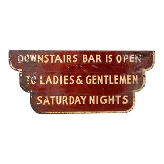 Vintage Double-Sided Bar Directional Advertising Sign For Sale