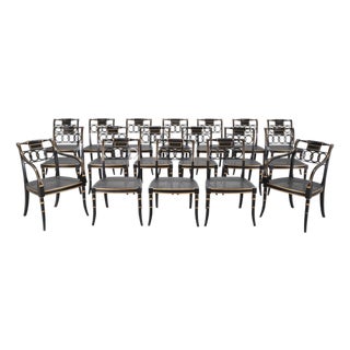 Set of Eighteen Baker “Governor Alston” Regency Dining Chairs For Sale