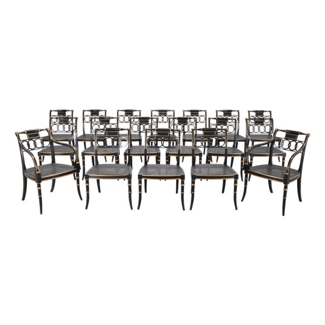 Set of Eighteen Baker “Governor Alston” Regency Dining Chairs For Sale