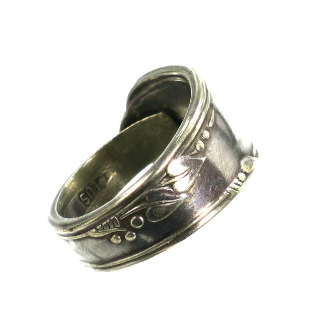 1930s Vintage Art Nouveau-Style Spoon Ring 1930s, Size 11 For Sale - Image 5 of 8