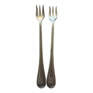 Antique International Silver Co. Hotel Ware Silver Plate Trident Oyster Forks Set of 2 From the Parker House Hotel in Boston Circa 1910