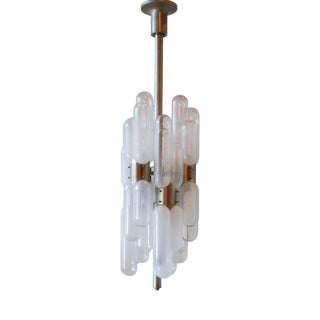 Vintage Torpedo-Shaped Lamp with Pill-Shaped Murano Glass Shades, 1970s For Sale