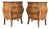 1950s Pair of French Style 3 Drawer Marble Top Nightstands For Sale