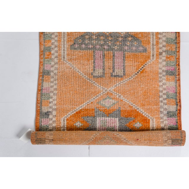 Orange 1950s Low Pile Wool Runner For Sale - Image 8 of 10