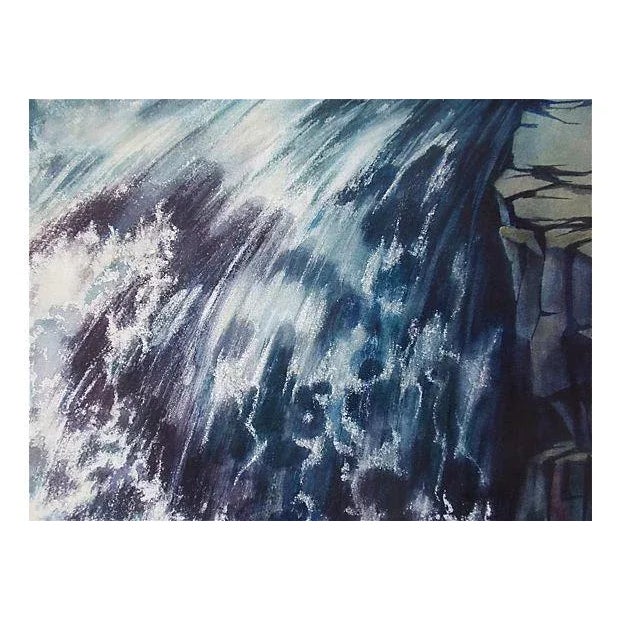 Contemporary Sierra Waterfall Vintage Ann Pierce Watercolor Painting For Sale - Image 3 of 7