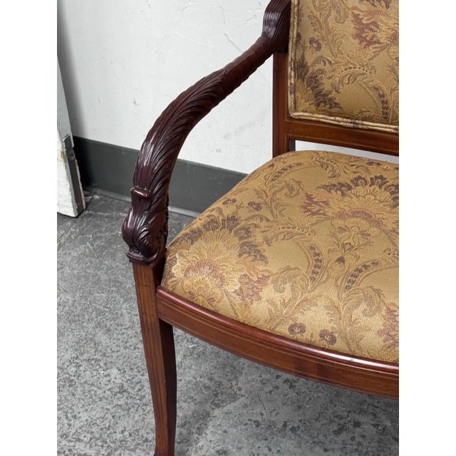 French Empire Carved Mahogany Chair, Antique For Sale - Image 10 of 12