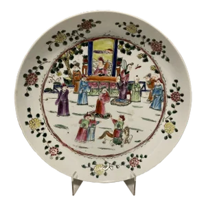 Antique 19th Century Hand- Painted Chinese Plate
