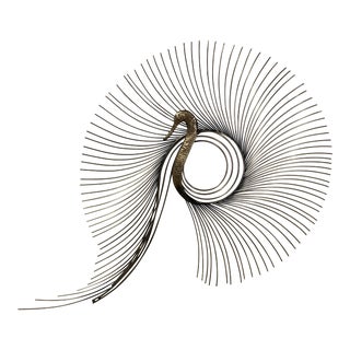 Large Curtis Jere Metal Swan Wall Sculpture For Sale