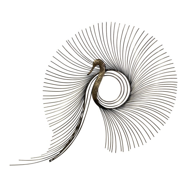 Large Curtis Jere Metal Swan Wall Sculpture For Sale