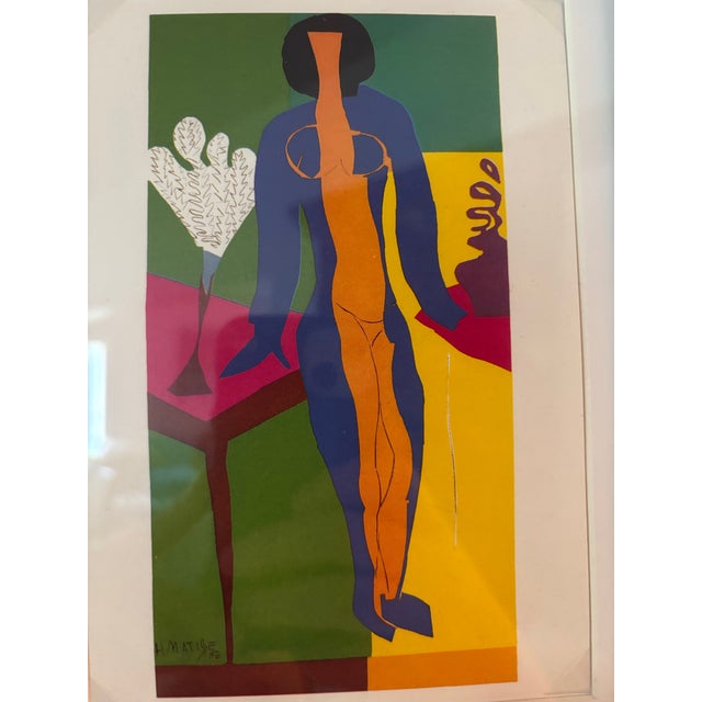 1990s Matisse Postcard Prints From the Jazz Series the Beasts of Sea the Creole Dancer Zulma Framed Matted Signed in Plate For Sale - Image 5 of 6