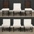 A beautiful set of extremely well made six mid century modern dining chairs with ebonized frames and new white fabric. Two...