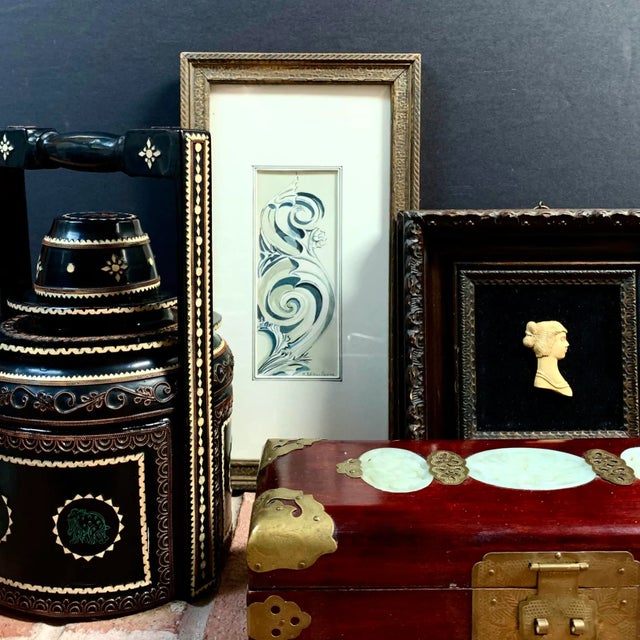 Vintage Signed Original Watercolor of an Abstract Architectural Flourish For Sale In Chicago - Image 6 of 8